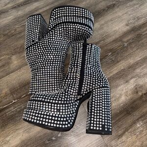 Steve Madden Embellished Cobra Platform Boots